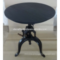 Coffee Crank Table Round Metal top preto cor